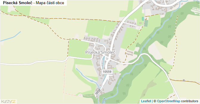 Písecká Smoleč - mapa části obce