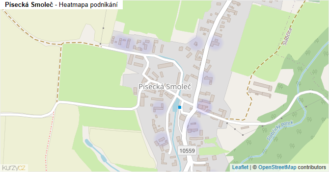 Písecká Smoleč - mapa podnikání