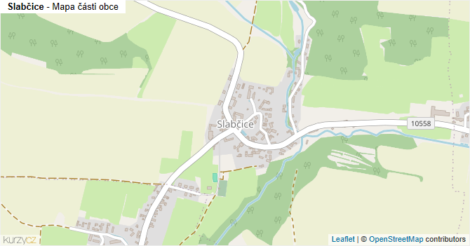Slabčice - mapa části obce