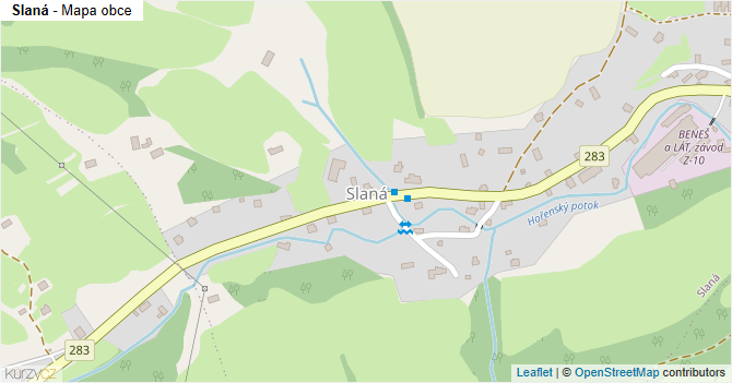 Slaná - mapa obce