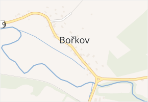 Bořkov v obci Slaná - mapa části obce