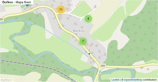 Bořkov - mapa firem