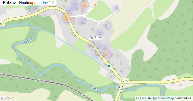 Bořkov - mapa podnikání