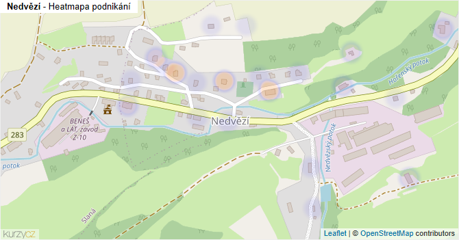 Nedvězí - mapa podnikání