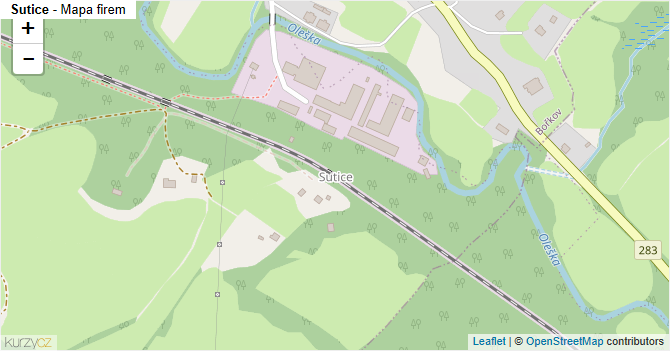 Sutice - mapa firem