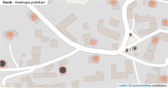 Slaník - mapa podnikání