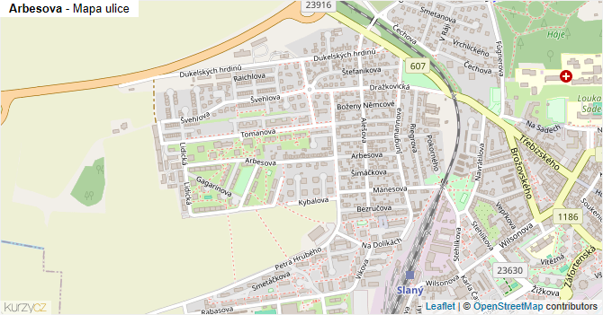 Arbesova - mapa ulice