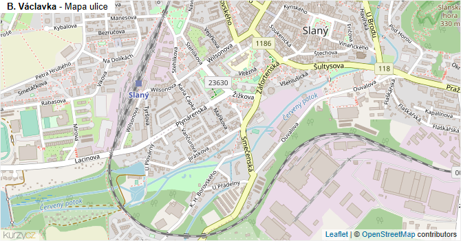 B. Václavka - mapa ulice