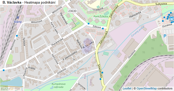 B. Václavka - mapa podnikání