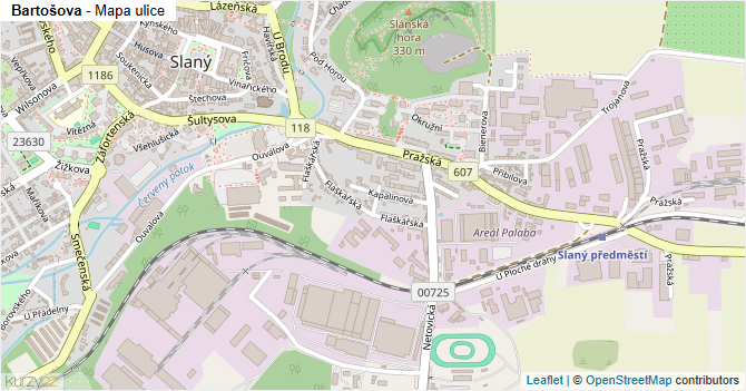 Bartošova - mapa ulice