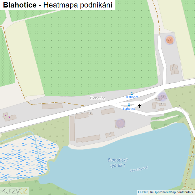 Mapa Blahotice - Firmy v části obce.
