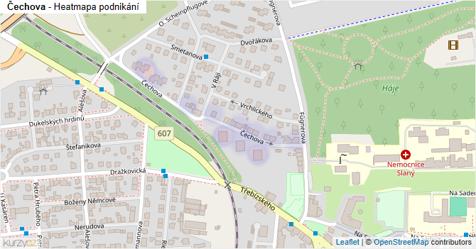 Čechova - mapa podnikání