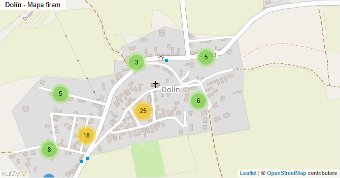 Dolín - mapa firem