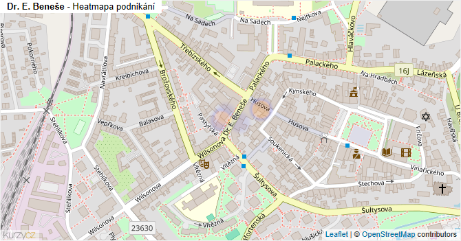 Dr. E. Beneše - mapa podnikání