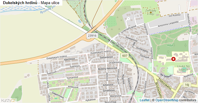Dukelských hrdinů - mapa ulice