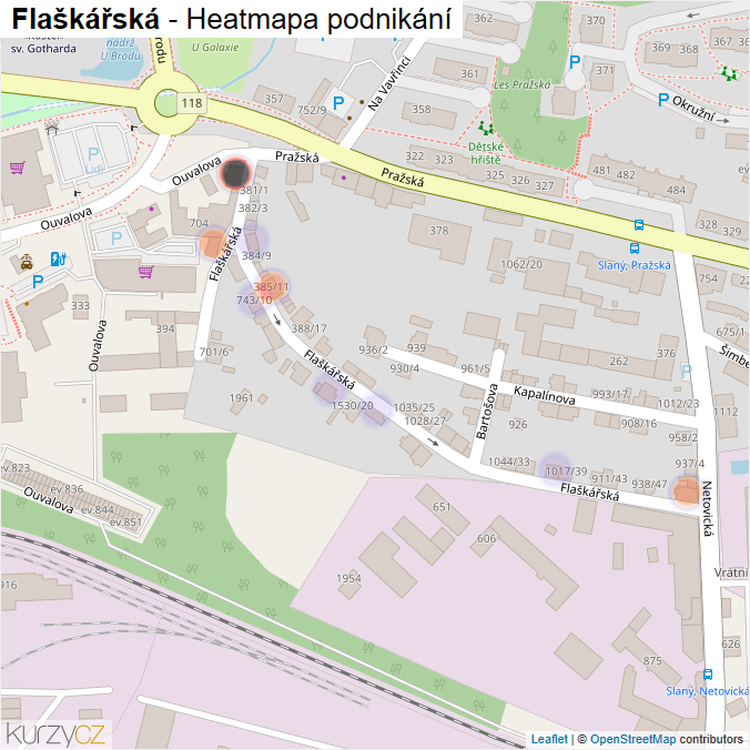 Mapa Flaškářská - Firmy v ulici.