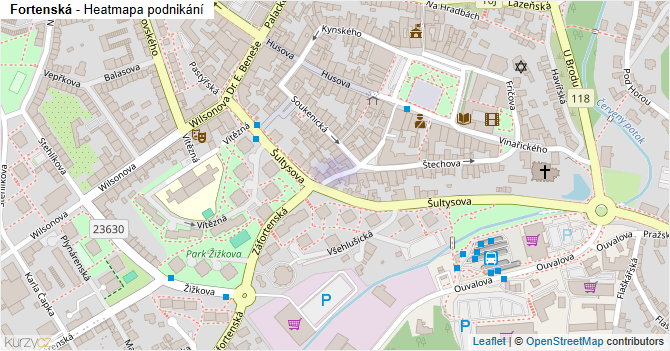 Fortenská - mapa podnikání