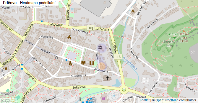 Fričova - mapa podnikání