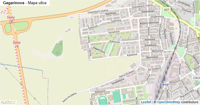 Gagarinova - mapa ulice