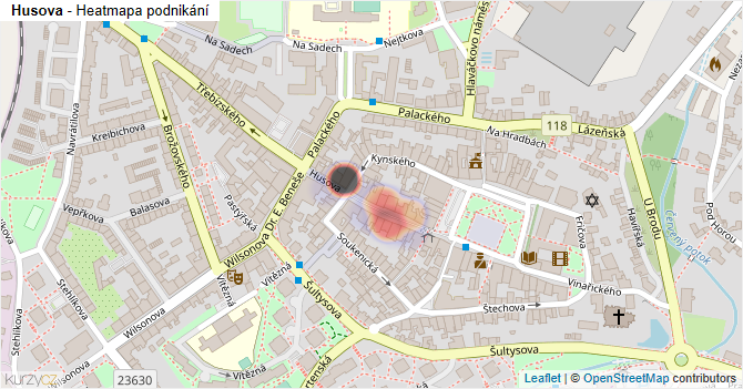 Husova - mapa podnikání