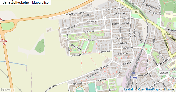 Jana Želivského - mapa ulice