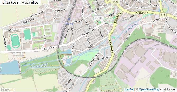 Jiráskova - mapa ulice