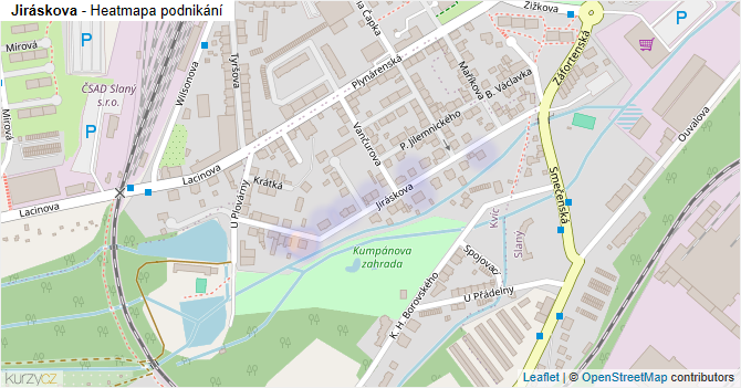 Jiráskova - mapa podnikání