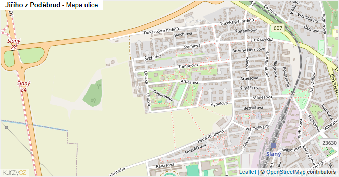 Jiřího z Poděbrad - mapa ulice