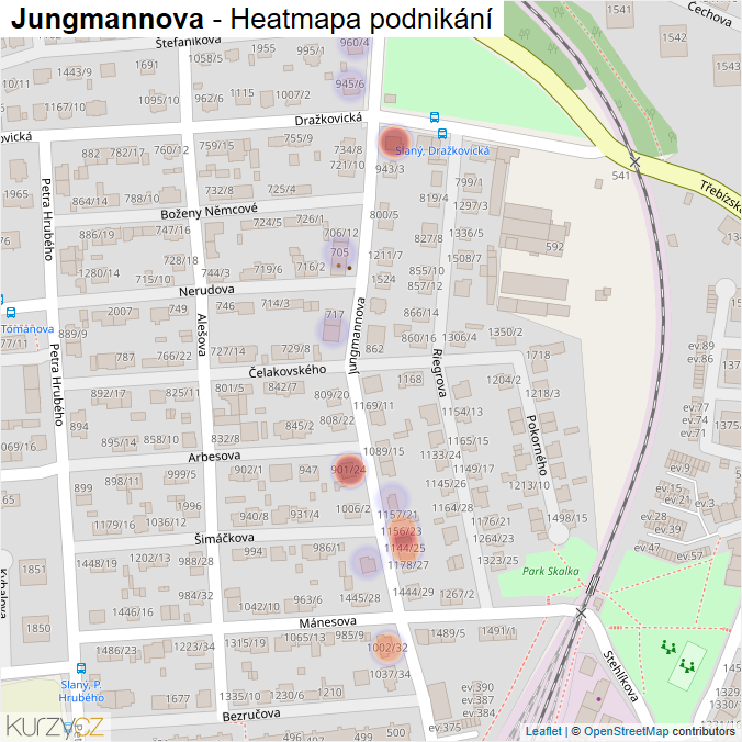 Mapa Jungmannova - Firmy v ulici.