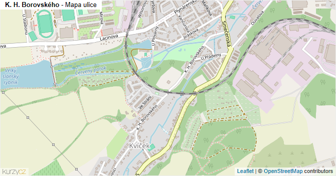 K. H. Borovského - mapa ulice