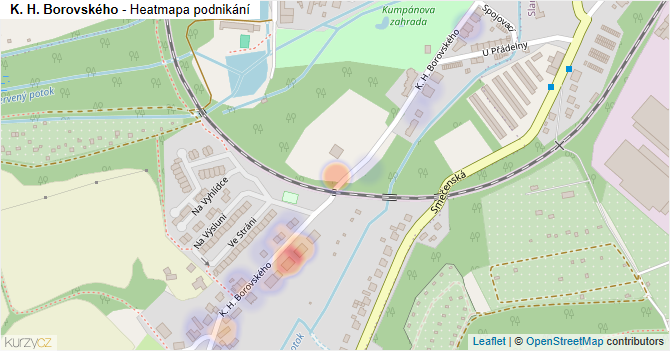 K. H. Borovského - mapa podnikání