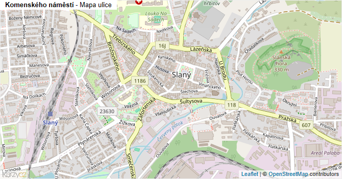 Komenského náměstí - mapa ulice