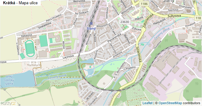 Krátká - mapa ulice