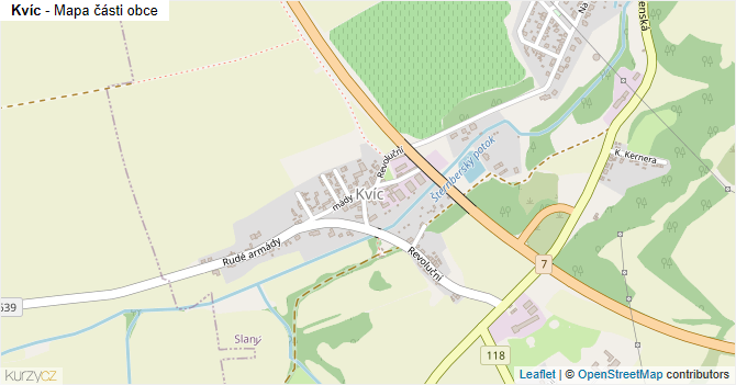 Kvíc - mapa části obce