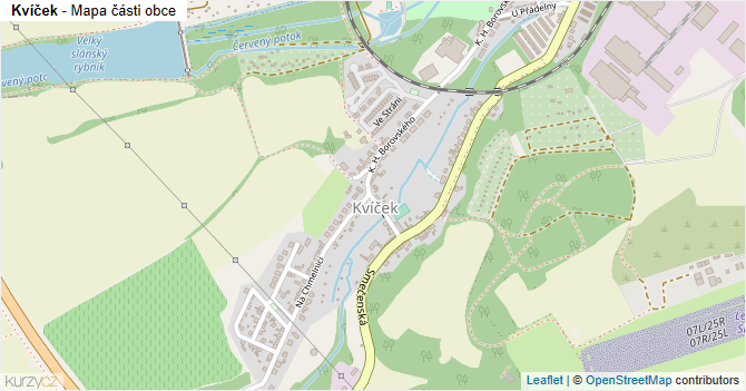 Kvíček - mapa části obce