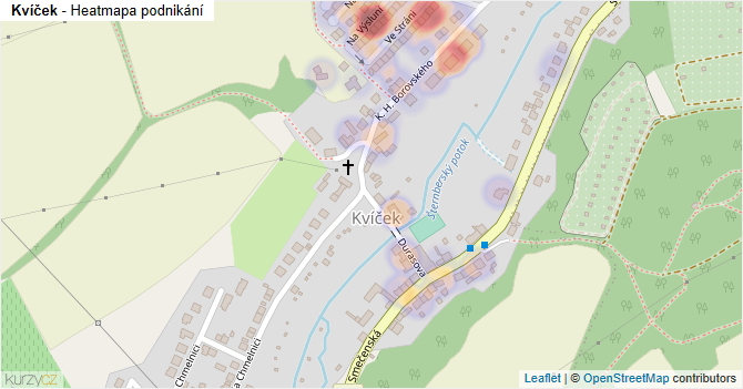 Kvíček - mapa podnikání