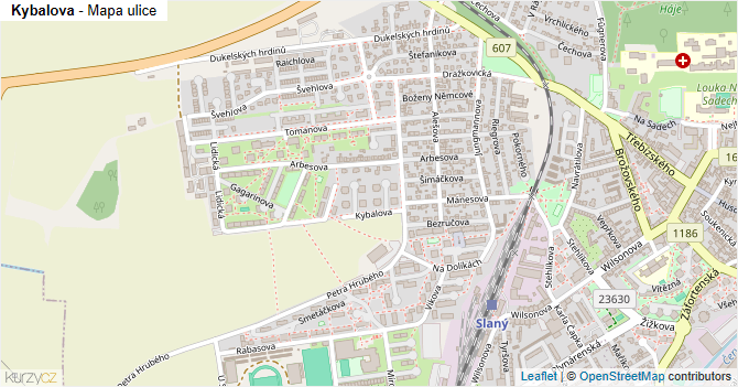 Kybalova - mapa ulice