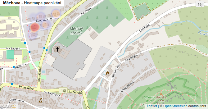Máchova - mapa podnikání