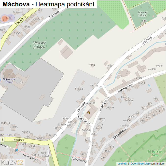 Mapa Máchova - Firmy v ulici.