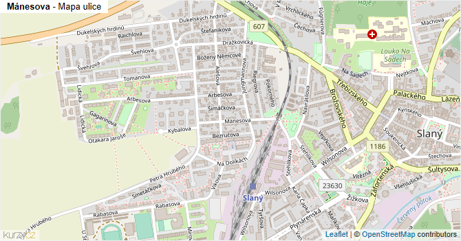 Mánesova - mapa ulice