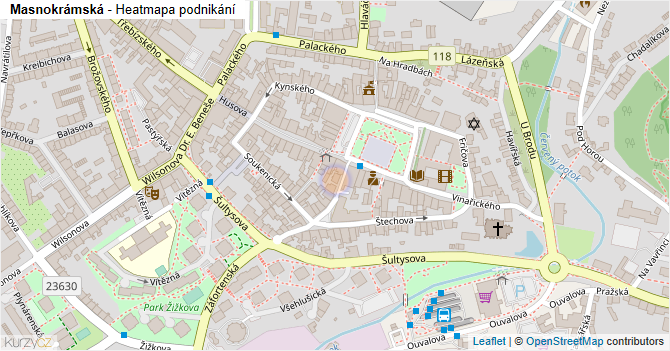 Masnokrámská - mapa podnikání