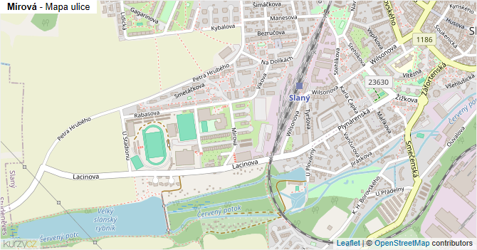 Mírová - mapa ulice