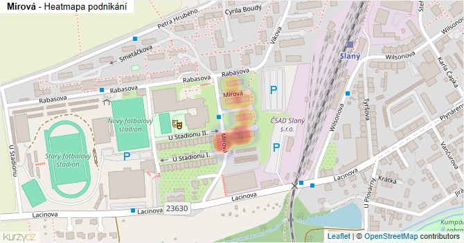 Mírová - mapa podnikání