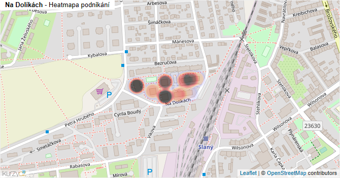 Na Dolíkách - mapa podnikání