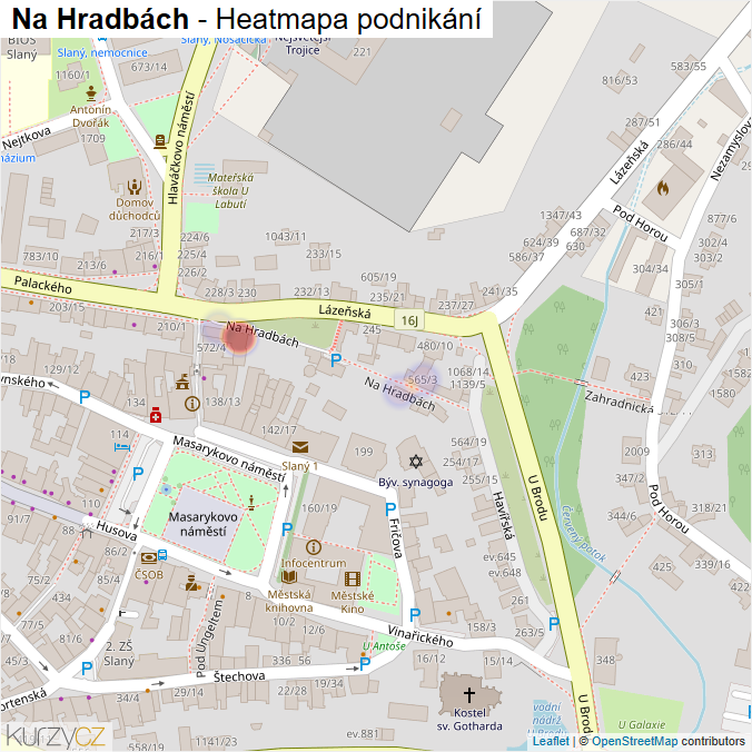 Mapa Na Hradbách - Firmy v ulici.
