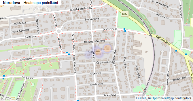 Nerudova - mapa podnikání