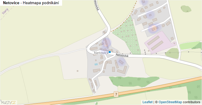 Netovice - mapa podnikání