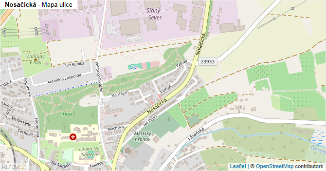 Nosačická - mapa ulice