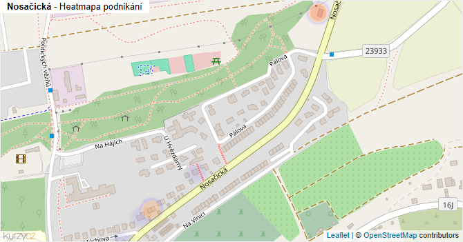 Nosačická - mapa podnikání