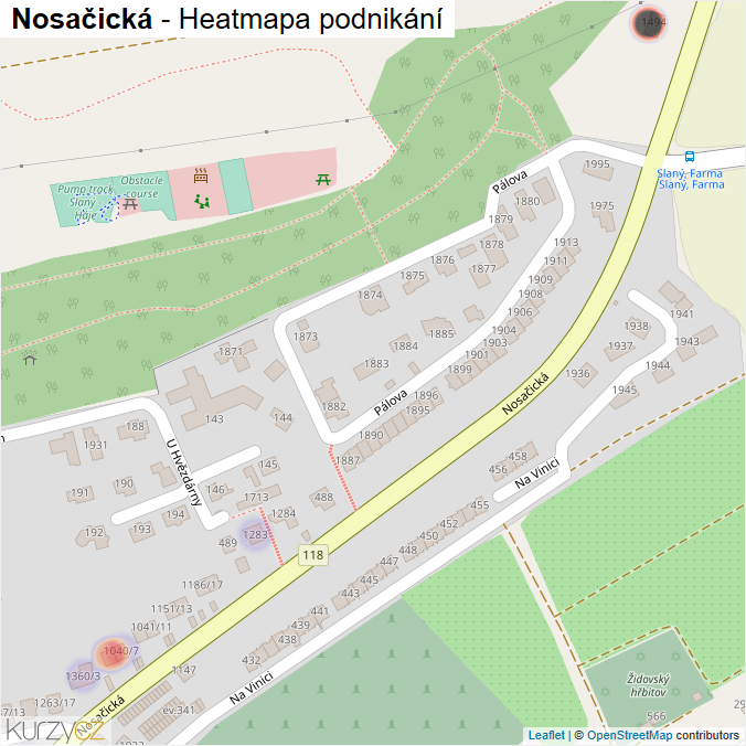 Mapa Nosačická - Firmy v ulici.